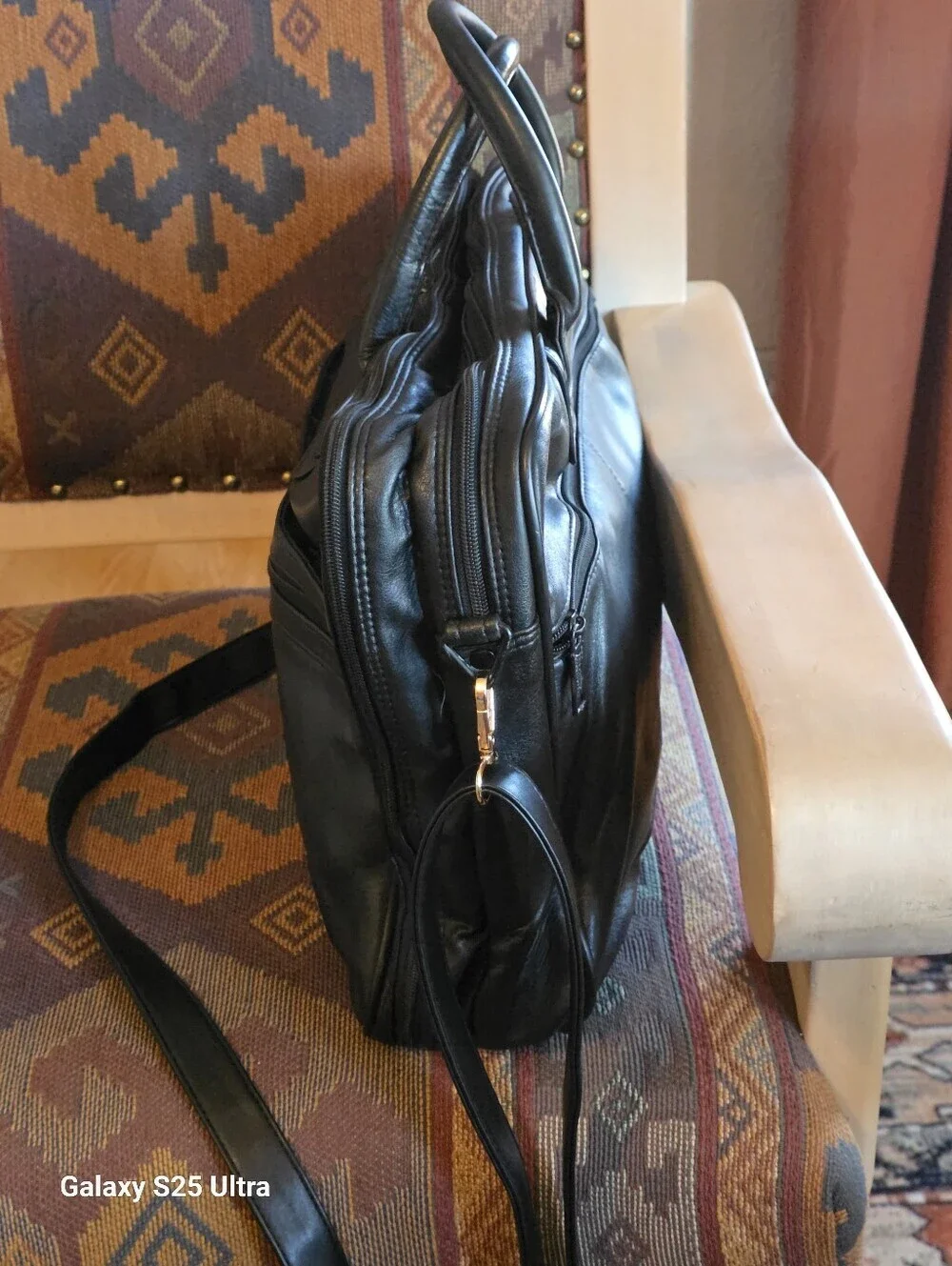 Vintage Genuine Leather Executive Briefcase / Laptop Bag - Black